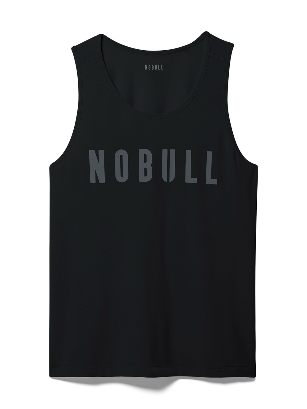 NOBULL Ultrasoft Workout Black Athletic Tank Top w Grey Logo